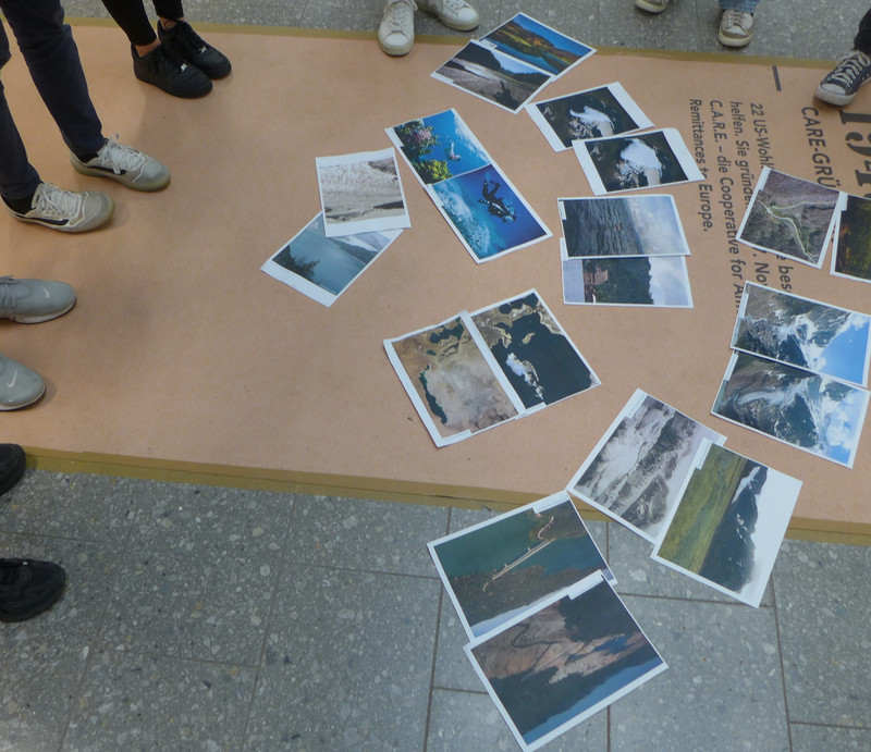 Bilder vom Klimawandel verteilt auf Boden