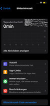 Screenshot App mit Anzeige 0 Minuten
