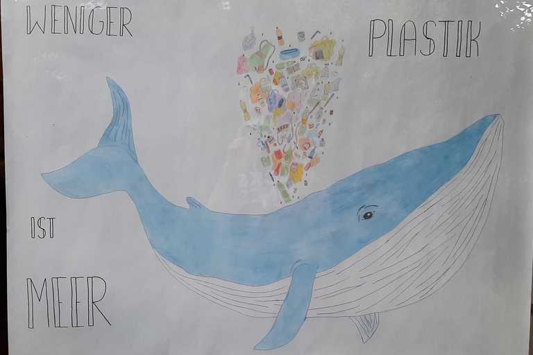 Plakat "Weniger Plastik ist Meer"