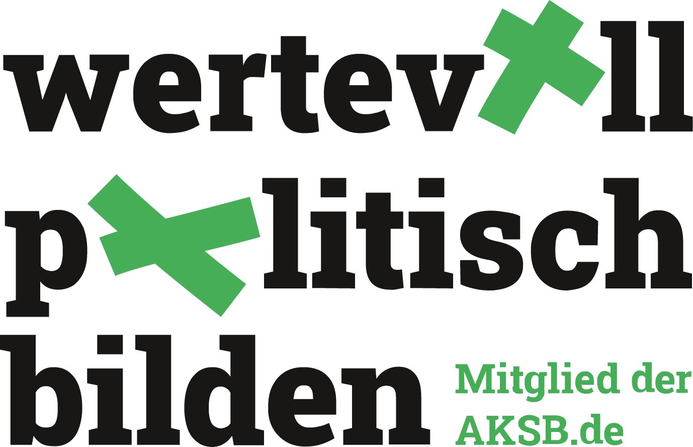 Logo: wertevoll politisch bilden - Mitglieder der AKSB.de
